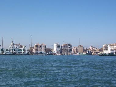 Egyptské město Port Said u moře