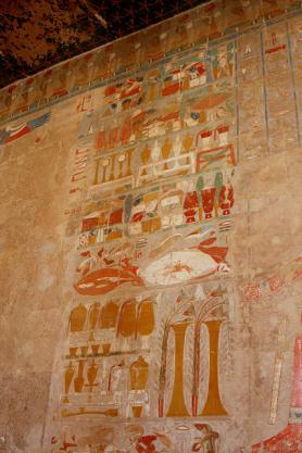 Chrám bohyně Hatšepsut - nástěnná malba