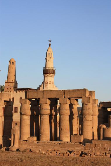 Mešita Abu el-Haggag v chrámovém komplexu, egyptský Luxor