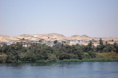 Pohled na egyptské město Assuán
